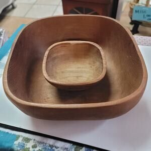 MCM Vintage Goodwood Teak wood Bowl Set Salad Serving Chip Dip